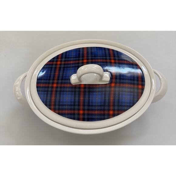 Grace's Pantry Covered‎ Casserole Dish Plaid Baker Retro MCM - Picture 3 of 10